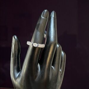 Sterling silver white Zircon stack ring